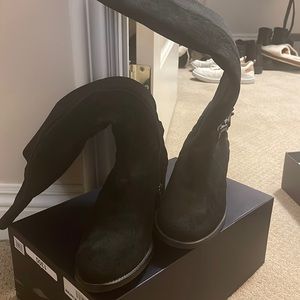 Black suede boots boots size 11 made an Italy